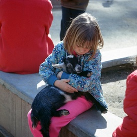 Nancy and a goat